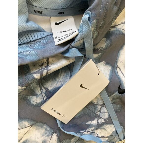 Nike Men’s Hoodie Sz M New Azul Blue Printed Therma-Fit Pullover DQ4836-472 - Picture 8 of 10